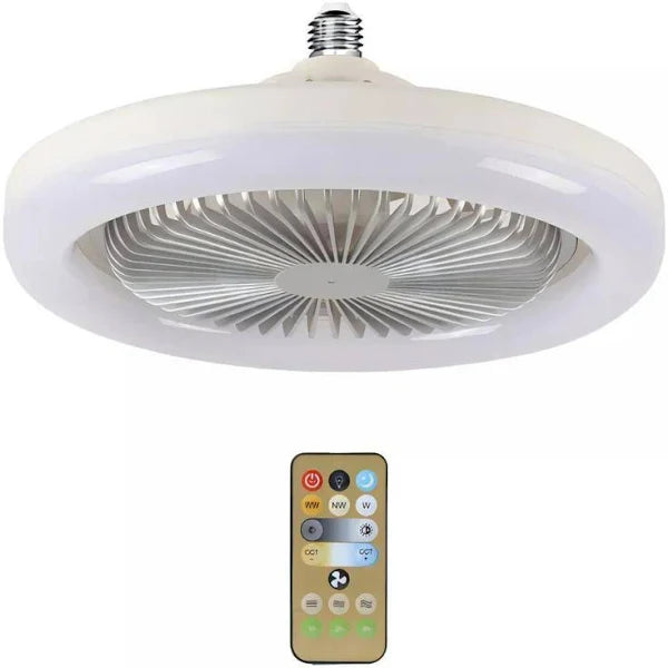 Ventilador de Teto 2 em 1 com Luz LED e Comando