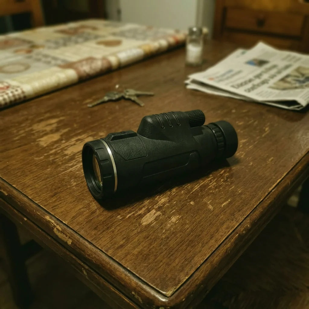 O MaxVision na mesa de casa, junto às chaves e ao jornal